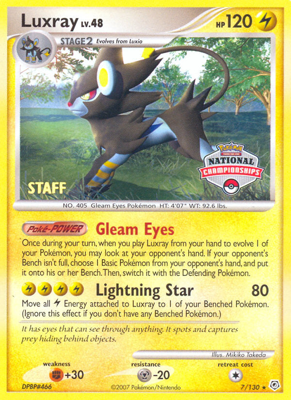 Diamond & Pearl Holo Luxray #7 Staff Promo